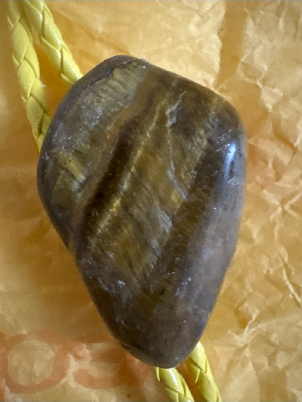 Polished Brown Tiger's Eye Decorative Accent Bolo Tie- Unbranded